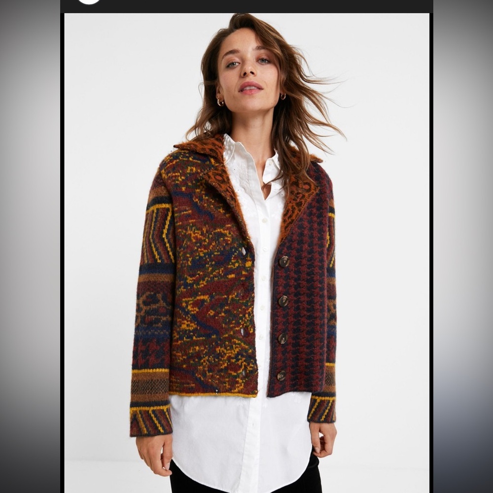 NWT Desigual Women's Earthy Tones Jacket size Large